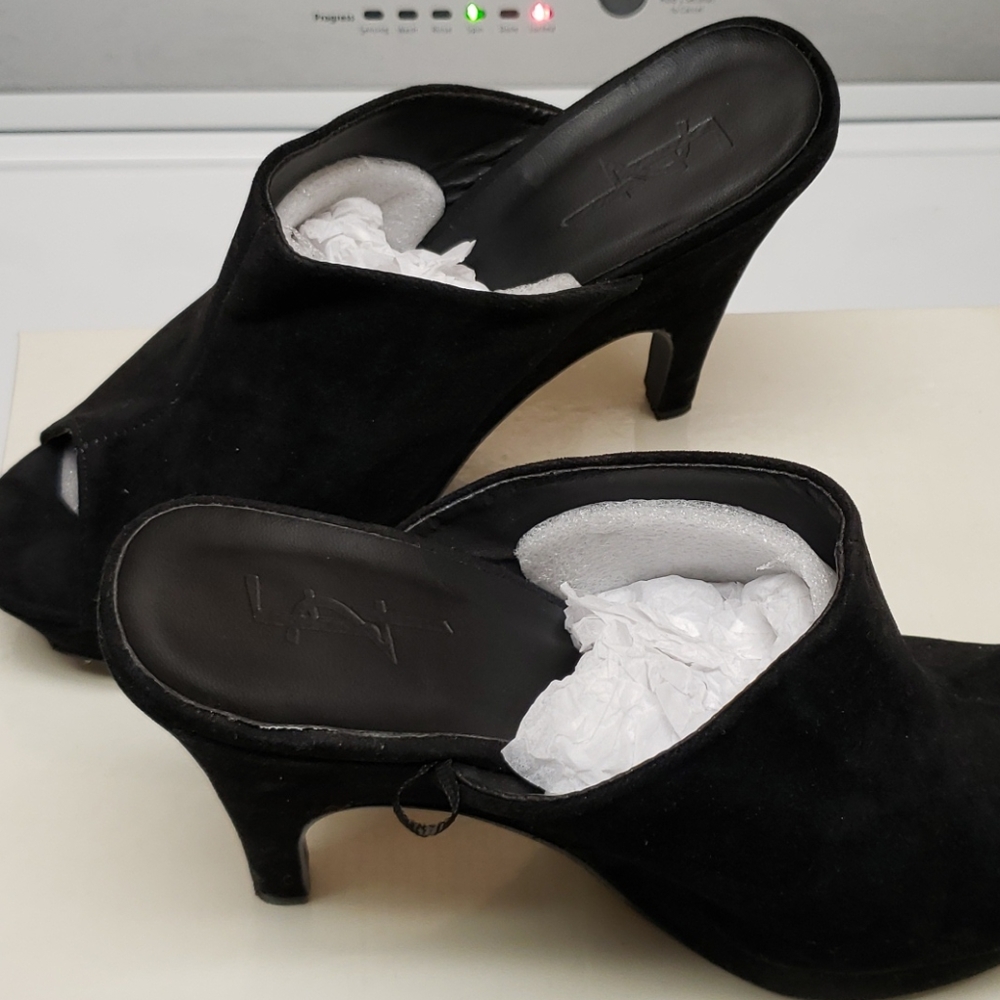 Black backless heel